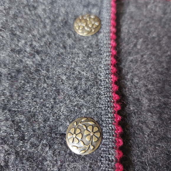 Vintage 100% wool vest floral embroidery - Picture 5 of 7